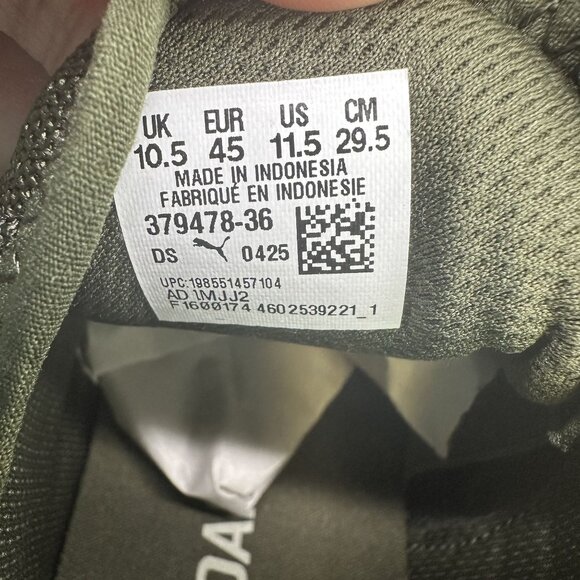 Puma Retaliate 3 Men's size 11.5 Olive Green Running Shoes - Picture 8 of 8